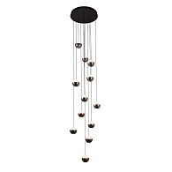 Подвес 46*46*200 см, 12*LED*85W, 3000K Gerhort G52116/12PBK PBK+CL, Черный жемчуг