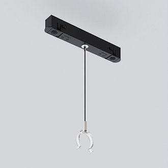 Коннектор с тросовым подвесом Tau в шинопровод Gravity, черный 13*2*-200 см, *Maytoni Technical  TRA101SWT-2BB, Серебро