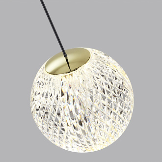 Подвес 11*11*263,5 см, 1 LED*5W, 4000 К, Odeon Light Crystal, золотой 5008/5LA