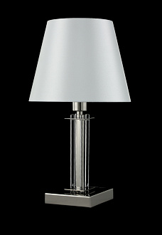Настольная лампа 20 см, Crystal Lux NICOLAS LG1 NICKEL/WHITE никель/прозрачный