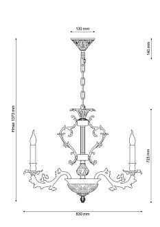 Люстра *83*137,5 см, 18*E14*40W, Lucia Tucci Firenze FIRENZE 1780.15.3 antique gold, золотой