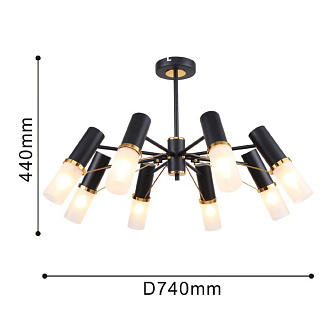 Люстра F-Promo Viator 2558-8P, D740*H440, черный и золотой