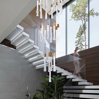 Подвесная люстра 60*300 см, LED 155W 4000K MODELUX ML.89138.25 GD золото
