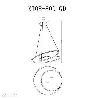Подвесной светильник 80-120 см, LED*70W, 4000K, iLedex Axis XT08-D800 GD, Золото