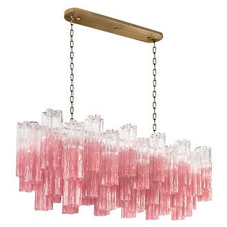 Подвесные светильники 104 см, Loft IT Murano 10580/1000R Clear pink, бронза