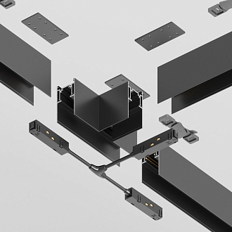 Коннектор Т-образный накладной Maytoni Technical Magnetic track system Gravity TRA010CT-41B черный