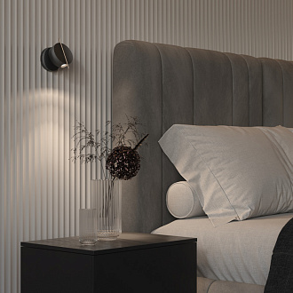 Бра 6,65*10*10*14 см, LED*4W, 3000 К, Nuance MOD180WL-L4B3K Maytoni, Черный и Латунь