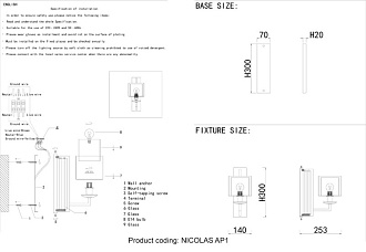Бра 14*25 см, Crystal Lux NICOLAS AP1 GOLD/WHITE золото/прозрачный
