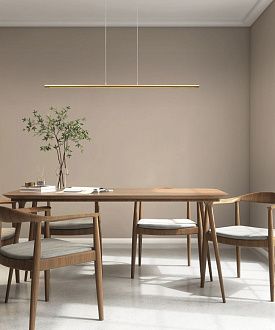 Подвесной светильник 122*8*15-157 см, *LED*38W, 3000K, Mantra Lineal MAN8955, золотой