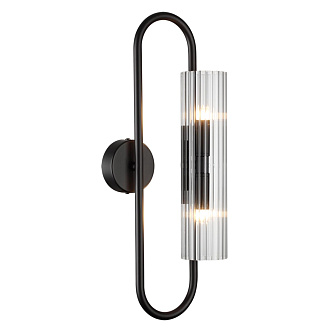 Бра 17,5*40 см, 2*G9 Lumion TORONTO 6561/2W черный, прозрачный
