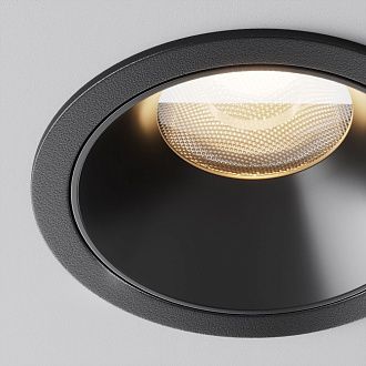 Встраиваемый светильник 6,3 см, LED*15W, 3000K, Maytoni Alfa LED 60° DL043-01-15W3K-RD-B-1, Черный, вр 7,5 см