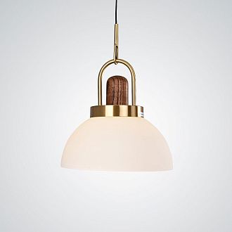 Подвесной светильник Arc Globe Полусфера D25 25*25*250 см, 1*E27*60W, ImperiumLoft 101295-26, Латунь, Дерево