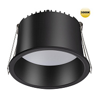 Светильник встраиваемый LED 9,8*9,8* см, LED 12W*3000 К, Novotech Spot Tran, черный, 359237, вр 8,8 см