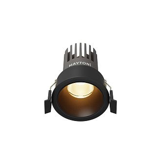 Встраиваемый светильник 7*8 см, вр 6 см, *LED*10W, 3000K, Maytoni Dip DL115-10W-3K-B, Черный