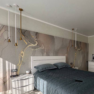 Подвесной светильник 8*180 см, GU10, 1-2 м2 Odeon Light Pipa 3884/1G, золото