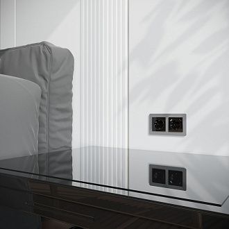 W1179548 Накладка для розетки USB, черный акрил Werkel, 4690389197789