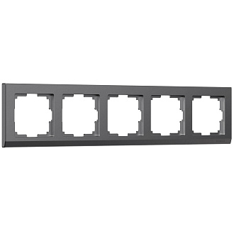 W0051864 Рамка на 5 постов Stark, графит матовый Werkel, 4690389194535