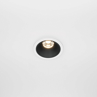 Светильник 7 см, 10W, 3000K, Maytoni Downlight Alfa LED DL043-01-10W3K-RD-WB, белый-черный, вр 5,5 см