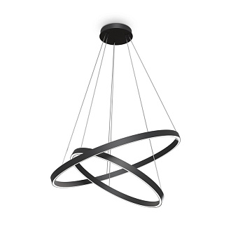 Подвесная люстра 80*80*134 см, LED, 83W, 3000К-4000К, Maytoni Rim MOD058PL-L74BK черный