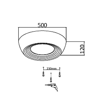 Потолочный светильник *50*12 см, LED 1*54W, 3000-4000-6500 К, Sonex Cronus 7716/54L, белый/черный