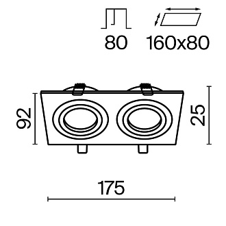 Встраиваемый светильник Maytoni Atom DL024-2-02B, черный