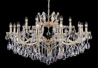 Люстра 95 см, Crystal Lux HOLLYWOOD SP12+6 GOLD Золотой/Прозрачный