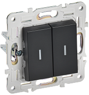 SKANDY Выключ. 2-кл. прох. с инд. 10А SK-V10Bl черн. IEK, SK-V22-1-10-K02