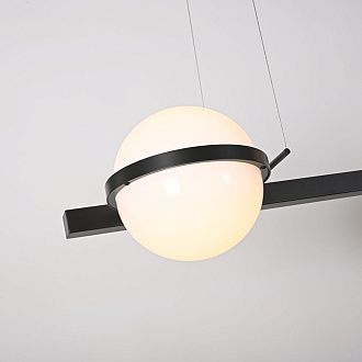 Реечный подвесной светильник PALMA Wall lamp 3 шара + 1 вазон горизонтальная 195*48*47 см, 4*LED*10, 2W, 3000, 4000, 5000K, ImperiumLoft 22.93726, Чёрный