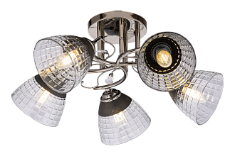 Люстра Ø560 x H240, мм, 5*40W (200W), PEARL BLACK (ЖЕМЧУЖНО-ЧЕРНЫЙ) Rilon 06536/5 PEARL BLACK