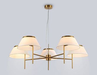 Подвесная люстра с абажурами **29-108 см, 5*E14*40W, K, Ambrella Light High Light LH72473, латунь