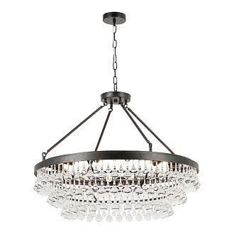 Люстра подвесная *80*45-100 см, 10*E14*60W, Lussole  LSP-6051, черный