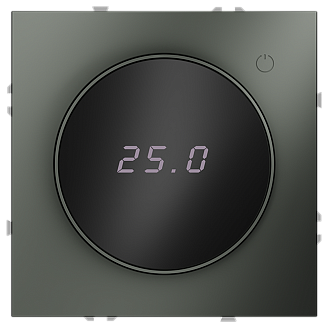 Терморегулятор электронный Voltum S70 с индикацией и датчиком, для теплого пола, титан пластик/стекло Soft touch VLS070106