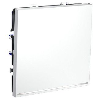 Проходной переключатель встраиваемый Voltum S70 одноклавишный с подсветкой 10А, белый матовый пластик Soft touch VLS010402