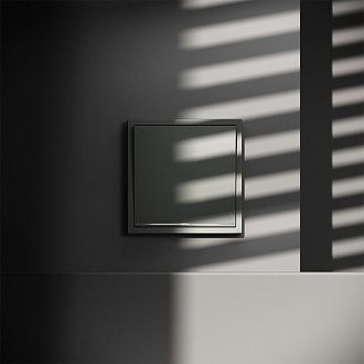 Проходной переключатель встраиваемый Voltum S70 одноклавишный с подсветкой 10А, титан пластик Soft touch VLS010406