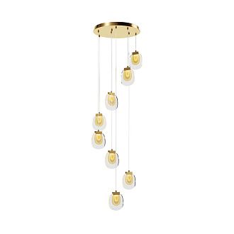 Каскадная люстра 55*55*375 см,  LED, 30W, 3000К, Maytoni Biology MOD367PL-L30BBSK латунный