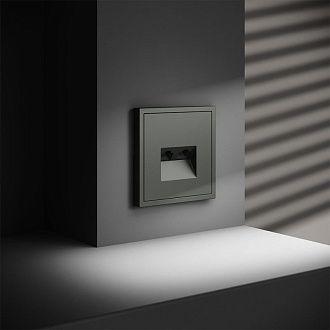 Розетка компьютерная встраиваемая Voltum S70 двойная RJ45+RJ45 кат.6, титан пластик Soft touch VLS060206