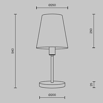 Настольная лампа *25*-54 см, 1*E27*60W, Maytoni Lira MOD483TL-01BS, Латунь