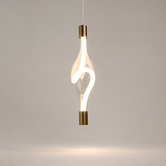 Подвесной светильник 12*12*364 см, LED, 3000К, Maytoni LOOP MOD290PL-L14BS3K латунный