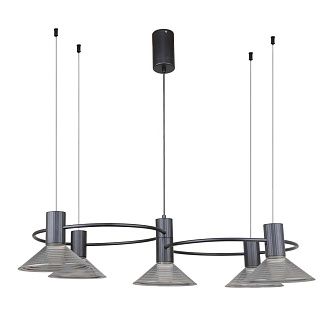 Подвесная люстра 50*50-130 см, 5*LED, 6W, 3000K, F-Promo Feris 4622-5P, черный матовый