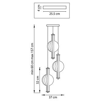 Подвес *37*32-157 см, LED*6W, 3000K, Lightstar Botto 800133, Латунь