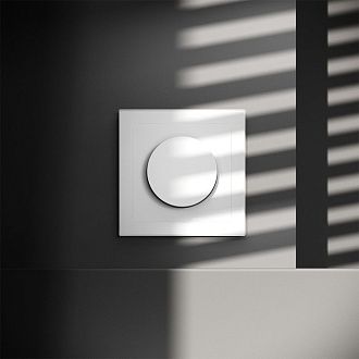 Светорегулятор встраиваемый Voltum S70 поворотно-нажимной 600 Вт, белый матовый пластик Soft touch VLS070302