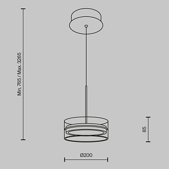 Подвесной светильник 20*20*326,5 см, LED, 3000К, Maytoni Dress code MOD348PL-L14BBS3K черный