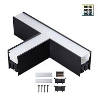 Светильник соединитель «Т»  *14*6- см, 1*LED*12W, 3000/4000/6000K, Novotech Fatto Over 359611, черный, с переключателем цветовой температуры