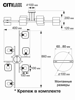 Люстра Citilux Вирта CL139260 алюминий