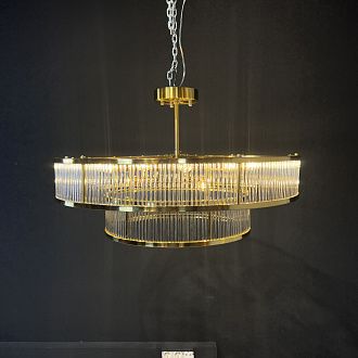 Люстра на штанге RH Marais Round Chandelier D120 120*120*30 см, 19*E14*40W, ImperiumLoft 40.2668, Латунь