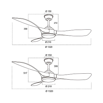 Люстра-вентилятор 122 см 7701/24L Sonex VIVA LED черный LED 24Вт 3000-6000K D1220 пульт ДУ STORM