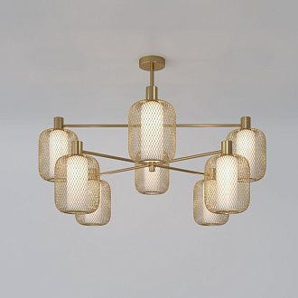 Светильник 87,5*87,5*60 см, 8*E14*60W, Eurosvet Voile 30192/8, золото, a069159
