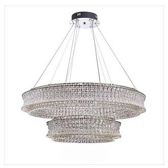 Люстра 8829-800+500, D800*H340 / D500*H340 LED, 190W, 3000/4000/6000K, Alva Donna, Хром