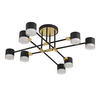 Светильник подвесной 94*94*27-27 см, 8*GX53 LED*7W, Lumion Leniana LUM8307/8C, черный; золотой