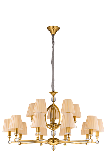 Люстра Ø1000 x H620(1700), мм, 15*40W (600W), BRASS(Латунь) NewRgy 8901/10+5LT BRASS